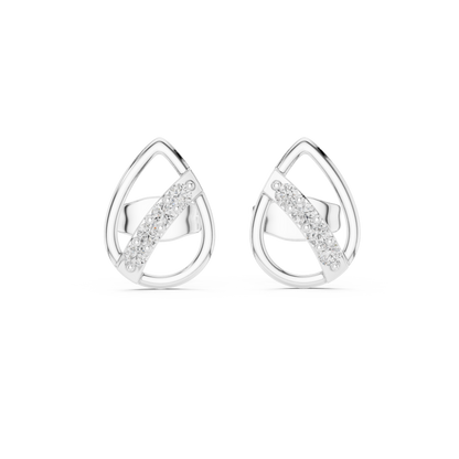 Museum-Inspired Diamond Earrings, Minimalist D Shape Studs, 14K Gold High Design Jewelry, Rare Silhouette