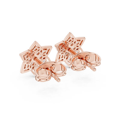 Serene Blossom Diamond Studs – Elegant Lotus Petal Arrangement - Ultimate Gift for Loved Ones