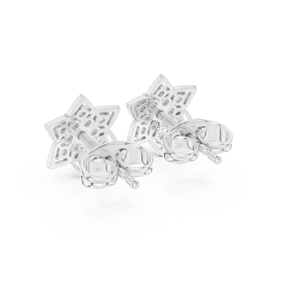 Serene Blossom Diamond Studs – Elegant Lotus Petal Arrangement - Ultimate Gift for Loved Ones