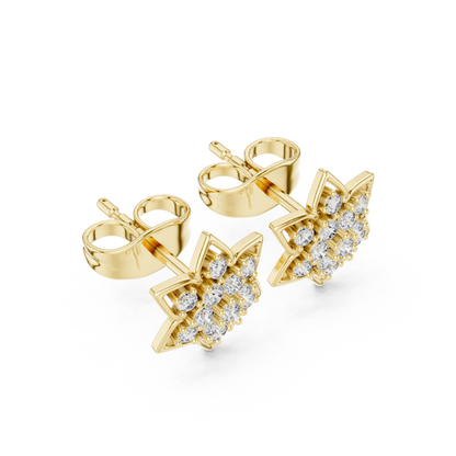 Serene Blossom Diamond Studs – Elegant Lotus Petal Arrangement - Ultimate Gift for Loved Ones