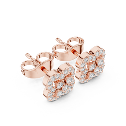 Sovereign Clover Diamond Stud Earrings • High-Class Floral Sparkle • Timeless Luxury Gift