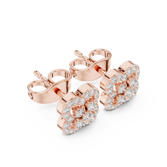 Sovereign Clover Diamond Stud Earrings • High-Class Floral Sparkle • Timeless Luxury Gift