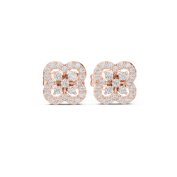 Sovereign Clover Diamond Stud Earrings • High-Class Floral Sparkle • Timeless Luxury Gift
