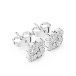 Sovereign Clover Diamond Stud Earrings • High-Class Floral Sparkle • Timeless Luxury Gift
