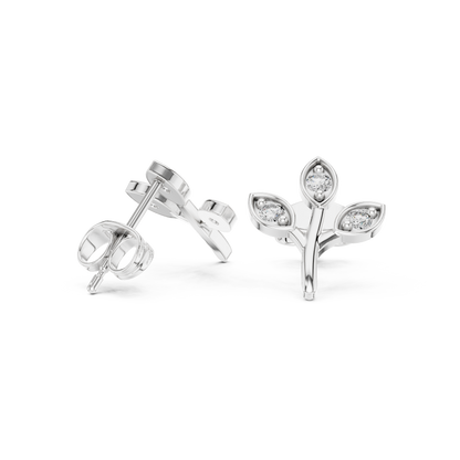 Olive Branch Stud Earrings, Tiny Leaf Earrings, Rose Gold Studs, Botanical Earrings, Everyday Minimal Jewelry