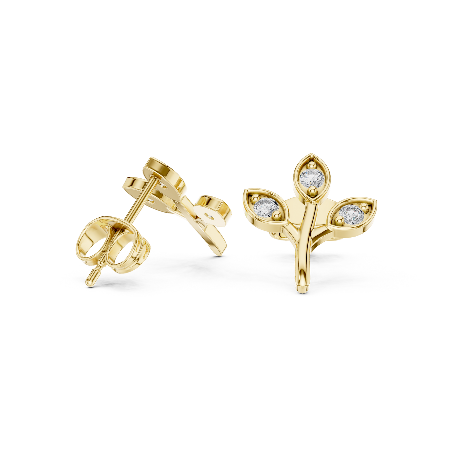 Olive Branch Stud Earrings, Tiny Leaf Earrings, Rose Gold Studs, Botanical Earrings, Everyday Minimal Jewelry