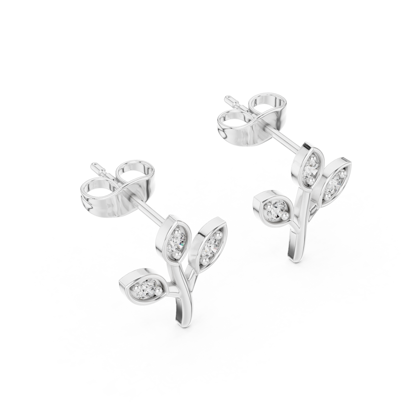 Olive Branch Stud Earrings, Tiny Leaf Earrings, Rose Gold Studs, Botanical Earrings, Everyday Minimal Jewelry