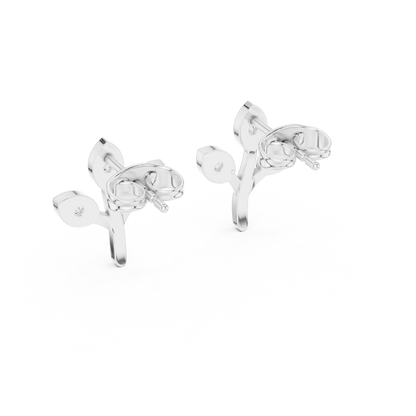 Olive Branch Stud Earrings, Tiny Leaf Earrings, Rose Gold Studs, Botanical Earrings, Everyday Minimal Jewelry