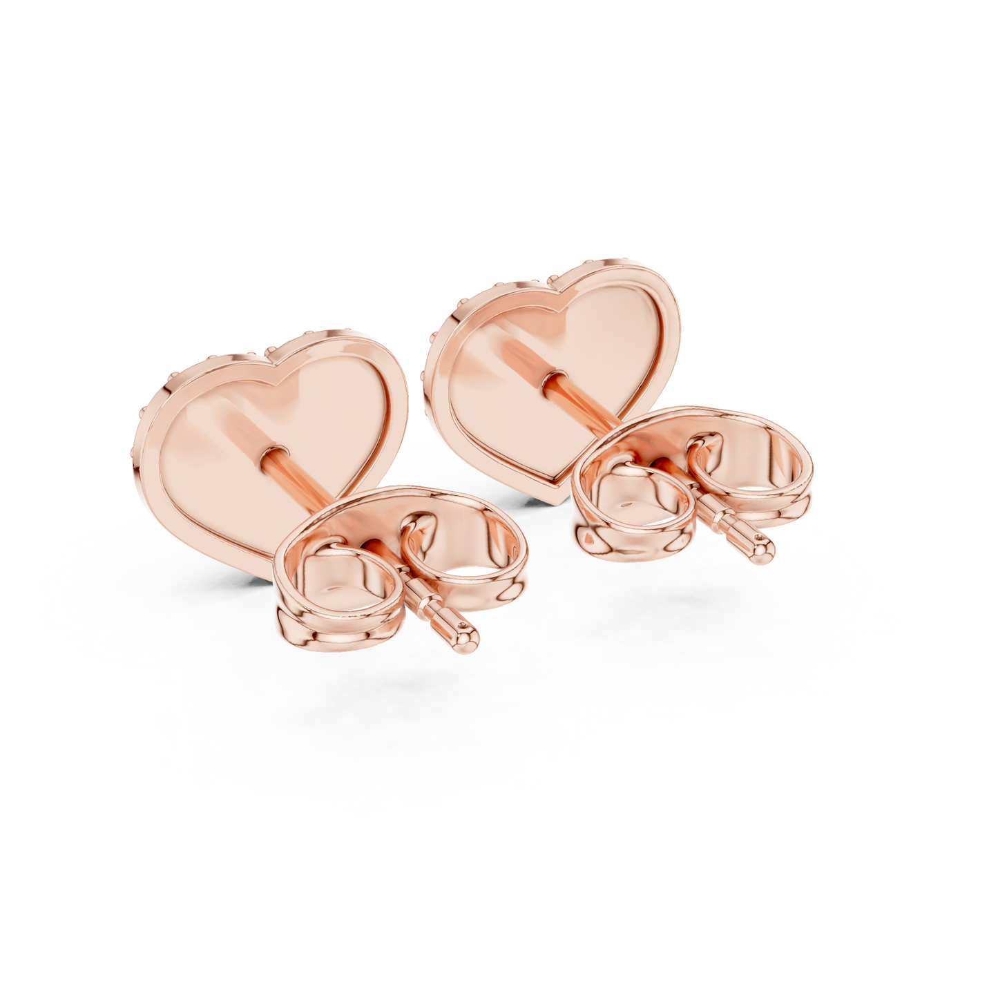 Heart Diamond Stud Earrings, Tiny Heart Studs, Cubic Zirconia Pavé Earrings, Cute Romantic Jewelry