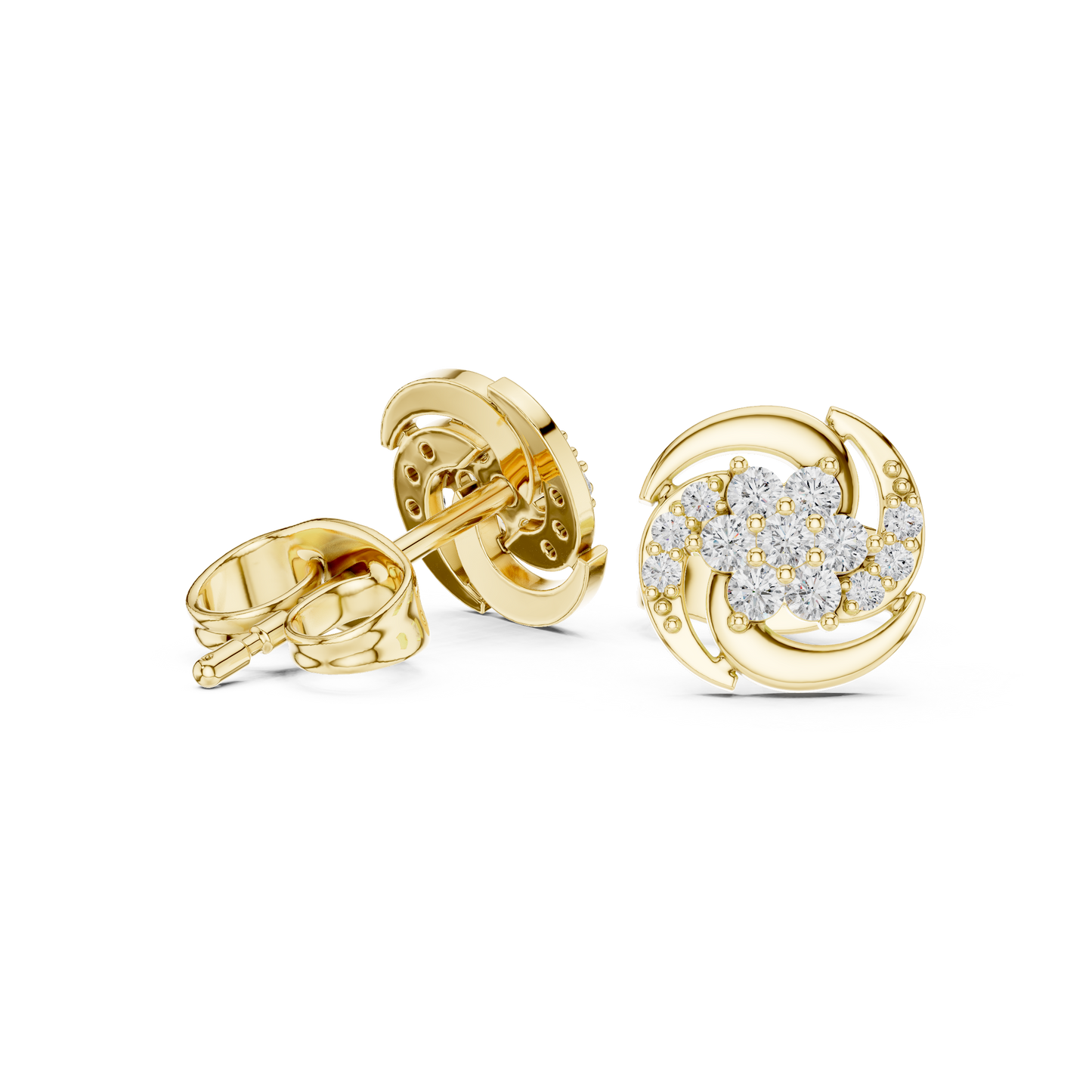 Eternal Swirl Diamond Cluster Studs – Supreme Shine Jewelry - She’ll Love