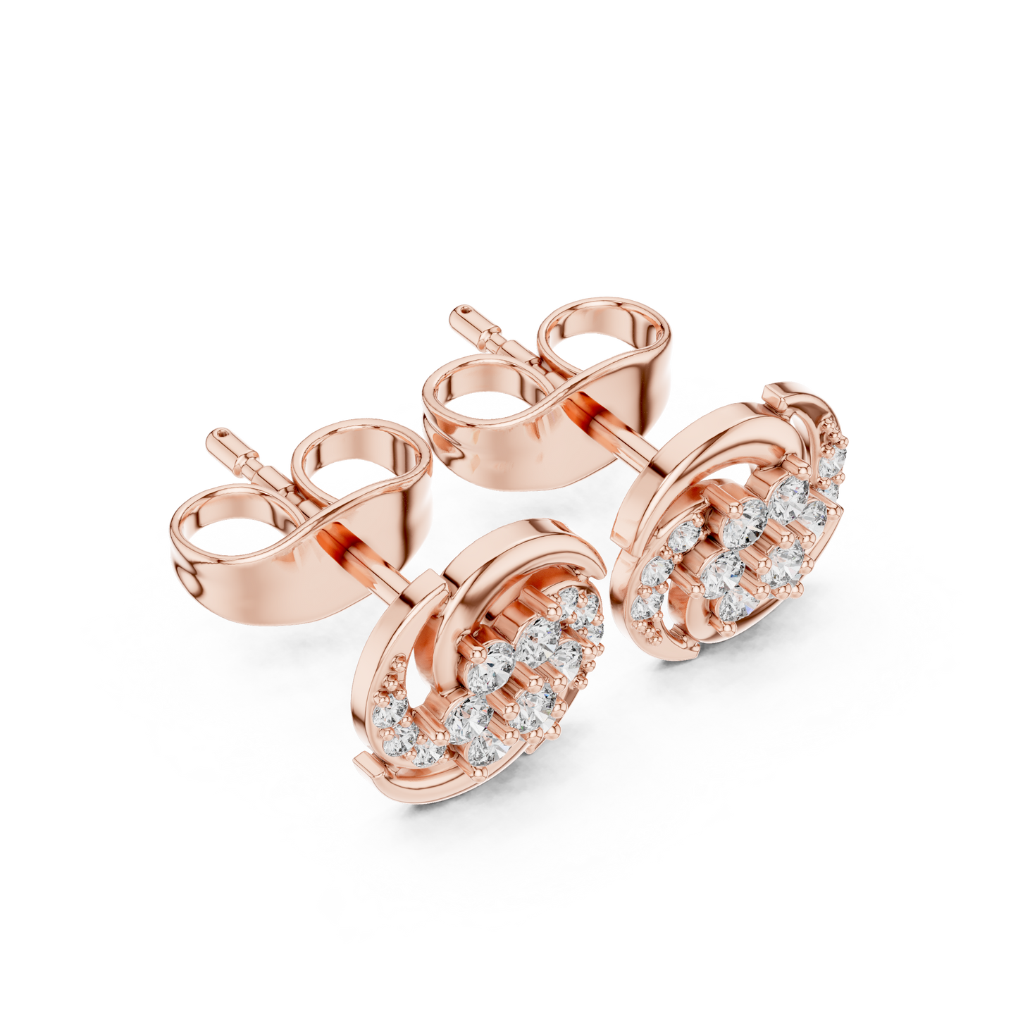 Eternal Swirl Diamond Cluster Studs – Supreme Shine Jewelry - She’ll Love