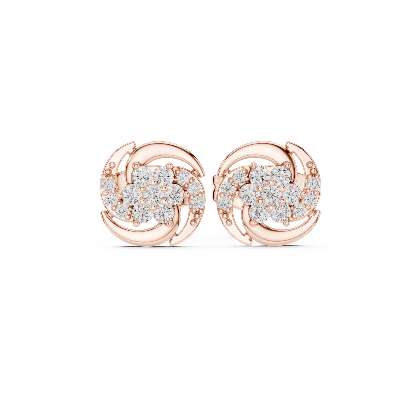 Eternal Swirl Diamond Cluster Studs – Supreme Shine Jewelry - She’ll Love