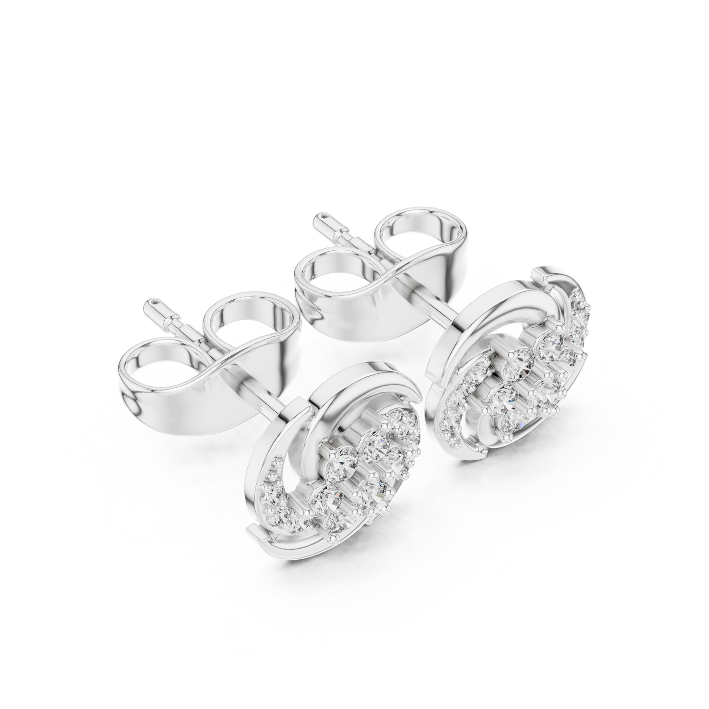 Eternal Swirl Diamond Cluster Studs – Supreme Shine Jewelry - She’ll Love