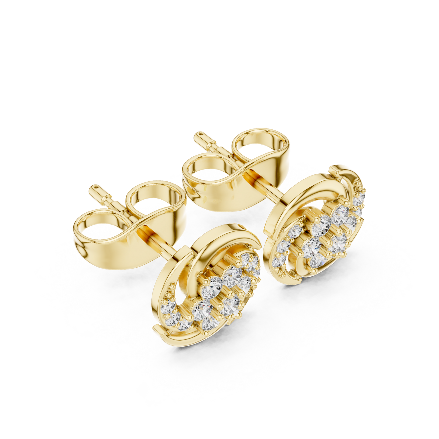 Eternal Swirl Diamond Cluster Studs – Supreme Shine Jewelry - She’ll Love
