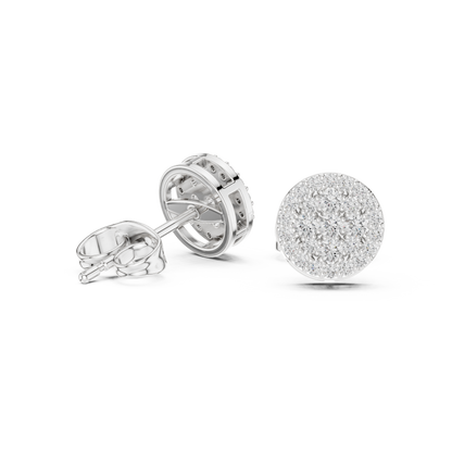 European Boutique Pavé Studs, Round Cluster Diamond Look Earrings, High-End Minimalist Fine Jewelry