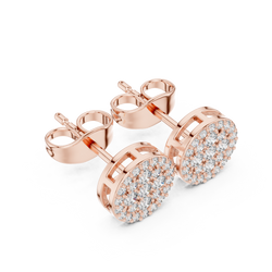 European Boutique Pavé Studs, Round Cluster Diamond Look Earrings, High-End Minimalist Fine Jewelry
