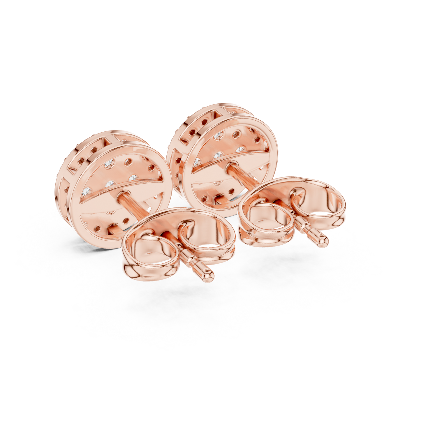 European Boutique Pavé Studs, Round Cluster Diamond Look Earrings, High-End Minimalist Fine Jewelry