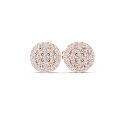 European Boutique Pavé Studs, Round Cluster Diamond Look Earrings, High-End Minimalist Fine Jewelry