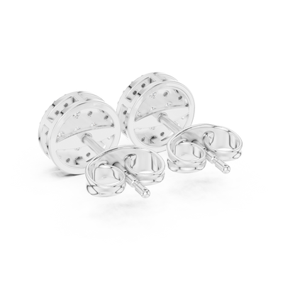 European Boutique Pavé Studs, Round Cluster Diamond Look Earrings, High-End Minimalist Fine Jewelry