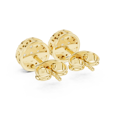 European Boutique Pavé Studs, Round Cluster Diamond Look Earrings, High-End Minimalist Fine Jewelry