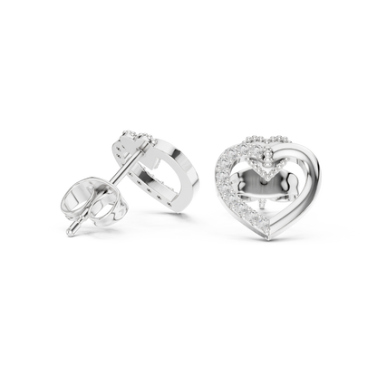 Dream Pulse Heart Cutout Studs – Ultra Polished Luxury - Meaningful Gift for Girlfriend