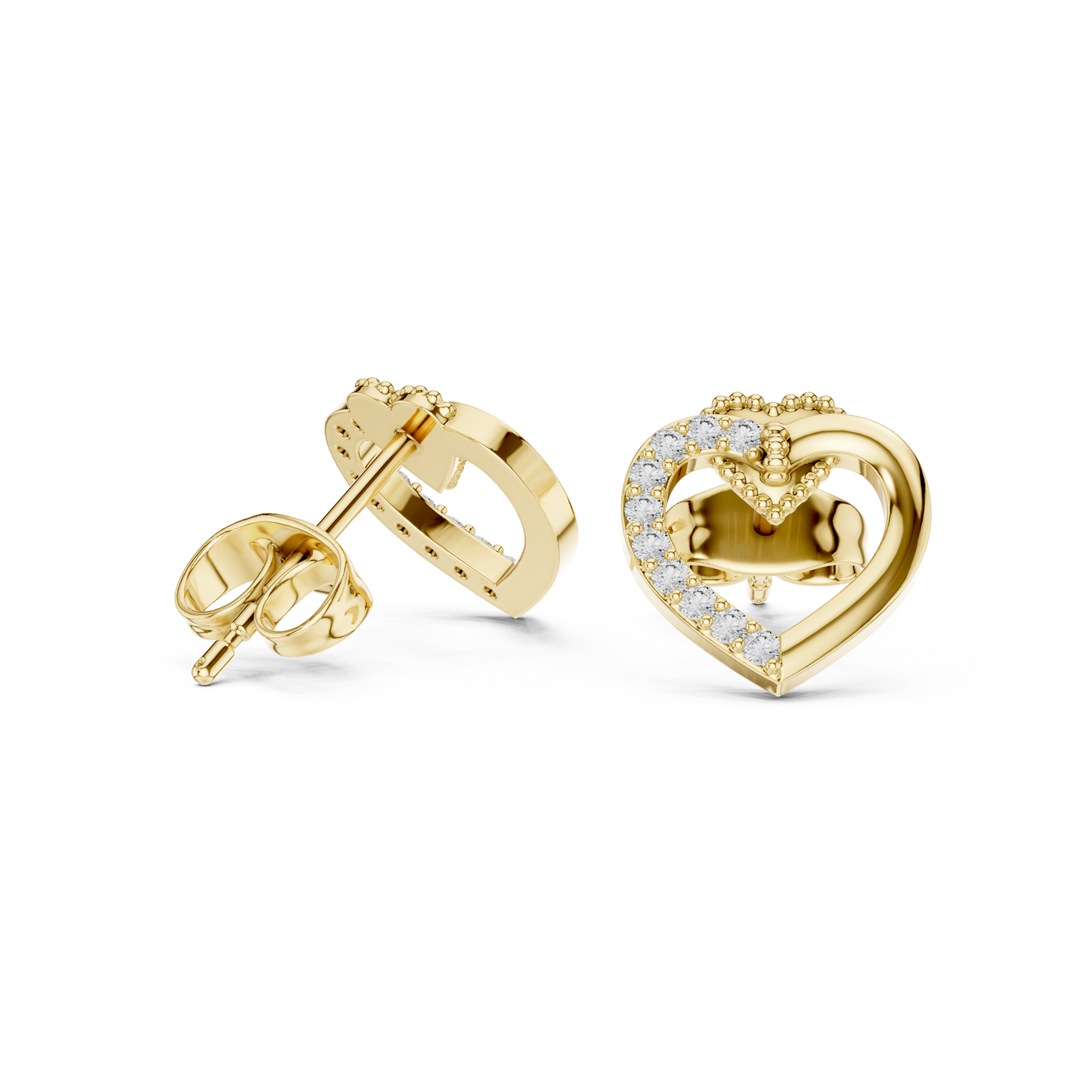 Dream Pulse Heart Cutout Studs – Ultra Polished Luxury - Meaningful Gift for Girlfriend