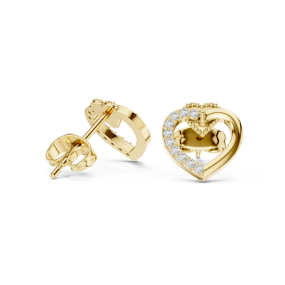 Dream Pulse Heart Cutout Studs – Ultra Polished Luxury - Meaningful Gift for Girlfriend