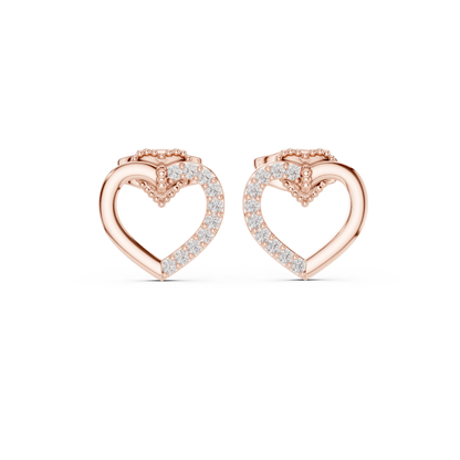 Dream Pulse Heart Cutout Studs – Ultra Polished Luxury - Meaningful Gift for Girlfriend