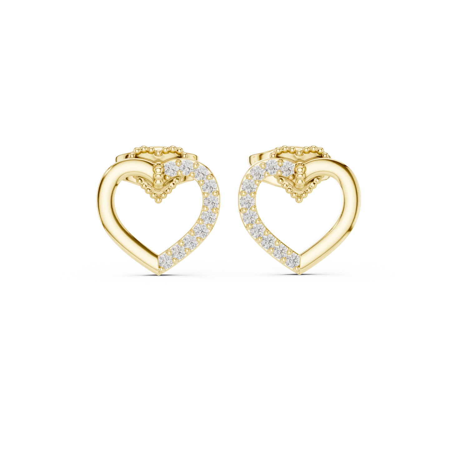 Dream Pulse Heart Cutout Studs – Ultra Polished Luxury - Meaningful Gift for Girlfriend