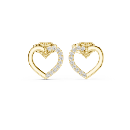 Dream Pulse Heart Cutout Studs – Ultra Polished Luxury - Meaningful Gift for Girlfriend