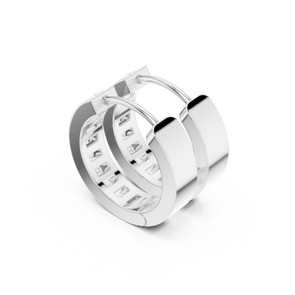 Chunky Huggie Hoop Earrings with CZ, Gold Plated Hoops, Trendy Earrings for Women, Glam Minimal Jewelry