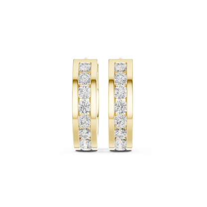 Chunky Huggie Hoop Earrings with CZ, Gold Plated Hoops, Trendy Earrings for Women, Glam Minimal Jewelry