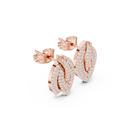 Ecliptic Knot Frost Flow - Shine Arc Ether Drift - Sculpted Glimmer Double Loop Earrings