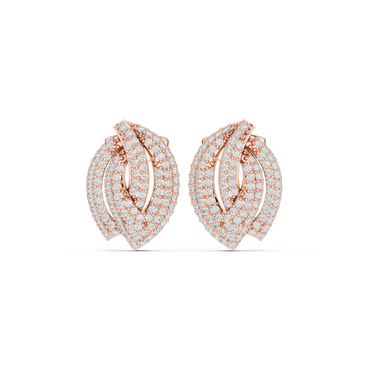 Ecliptic Knot Frost Flow - Shine Arc Ether Drift - Sculpted Glimmer Double Loop Earrings