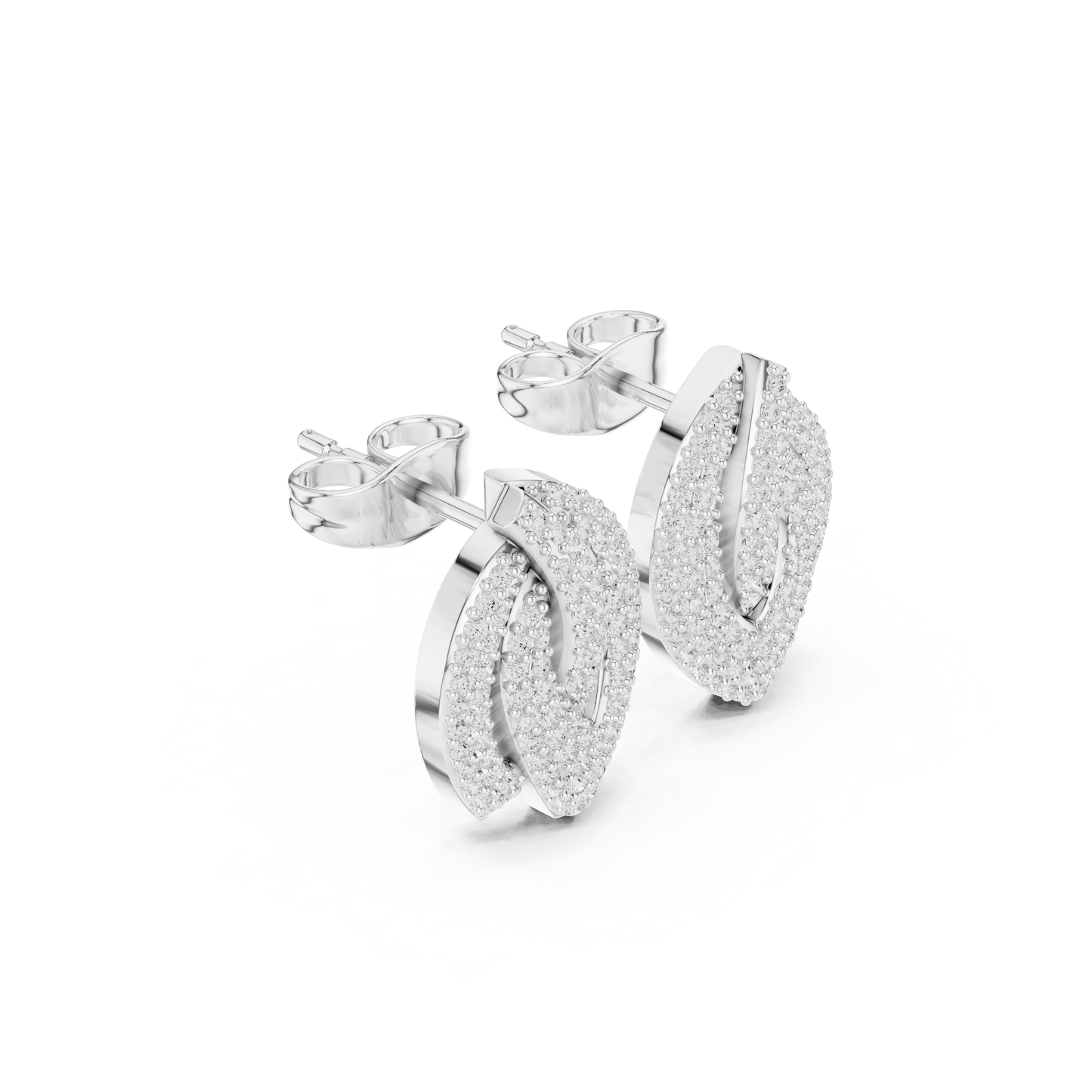 Ecliptic Knot Frost Flow - Shine Arc Ether Drift - Sculpted Glimmer Double Loop Earrings