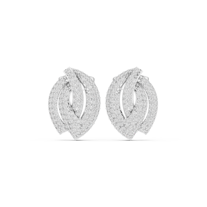 Ecliptic Knot Frost Flow - Shine Arc Ether Drift - Sculpted Glimmer Double Loop Earrings