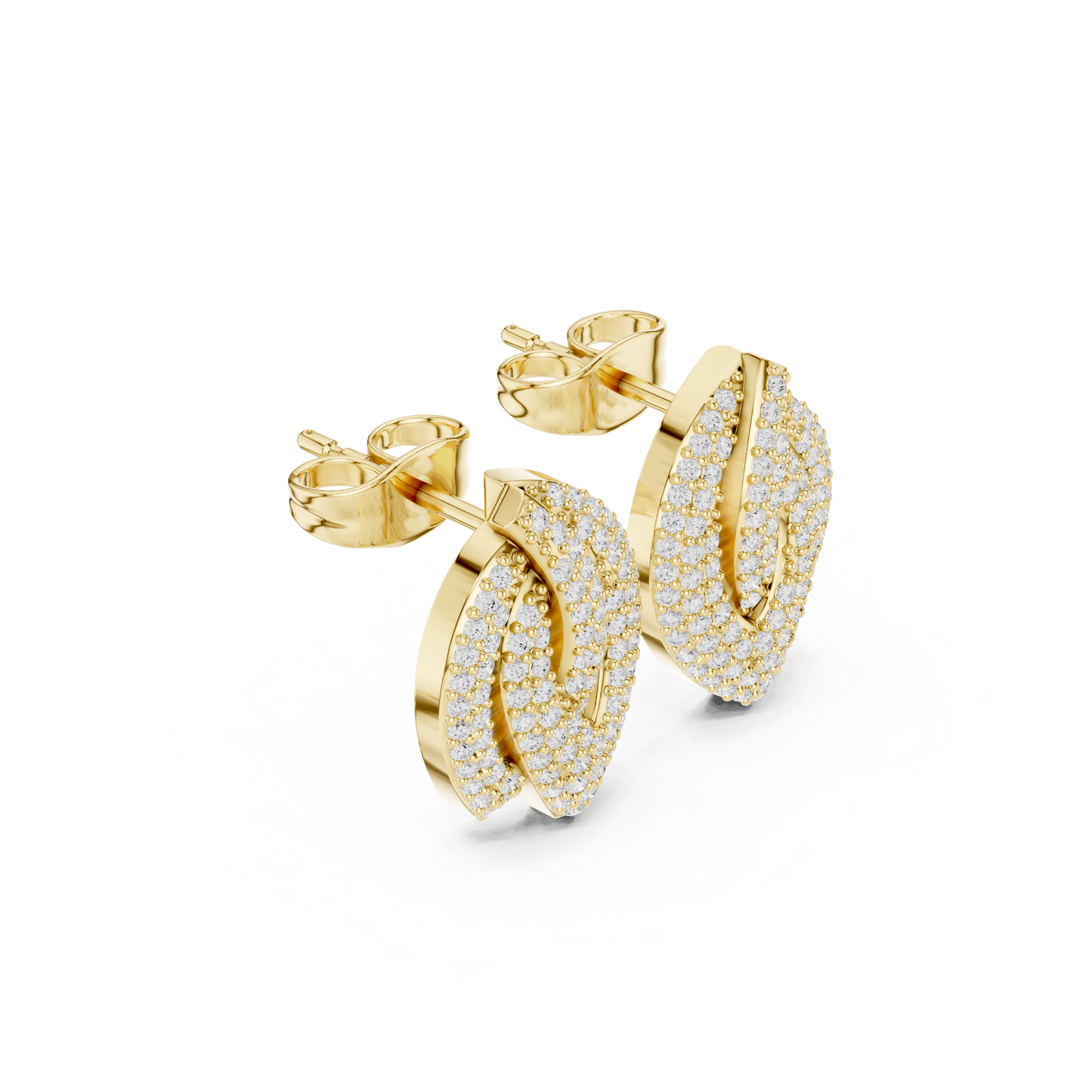 Ecliptic Knot Frost Flow - Shine Arc Ether Drift - Sculpted Glimmer Double Loop Earrings