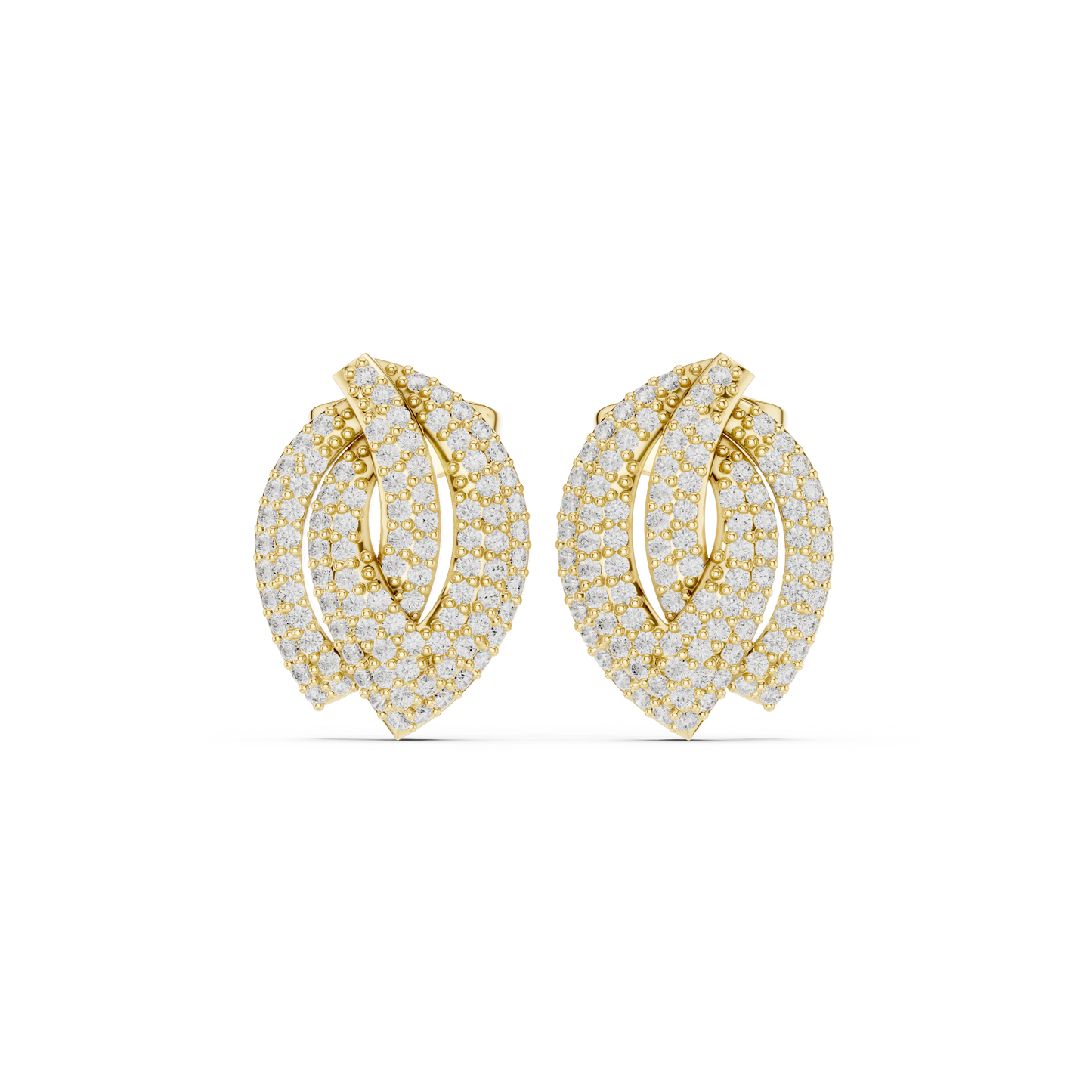 Ecliptic Knot Frost Flow - Shine Arc Ether Drift - Sculpted Glimmer Double Loop Earrings