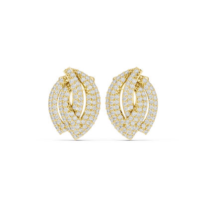 Ecliptic Knot Frost Flow - Shine Arc Ether Drift - Sculpted Glimmer Double Loop Earrings