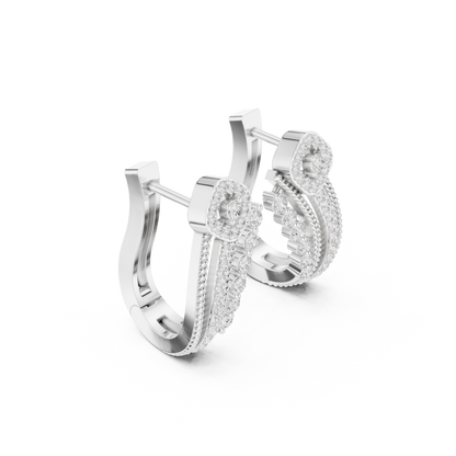 Estate Style Diamond Huggies, Antique Milgrain Pavé Hoops, Classic High-End Hoop Earrings, 14K Gold