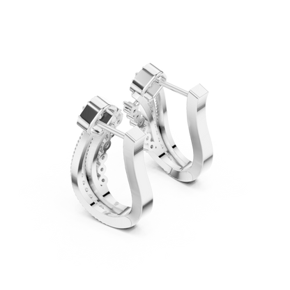 Estate Style Diamond Huggies, Antique Milgrain Pavé Hoops, Classic High-End Hoop Earrings, 14K Gold