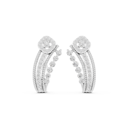 Estate Style Diamond Huggies, Antique Milgrain Pavé Hoops, Classic High-End Hoop Earrings, 14K Gold