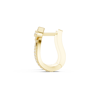 Estate Style Diamond Huggies, Antique Milgrain Pavé Hoops, Classic High-End Hoop Earrings, 14K Gold