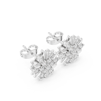 Lunar Petal Symphony - Crystal Nebula Blossom - Born From Silent Diamond Constellations