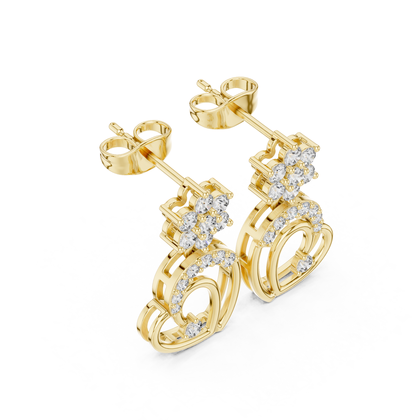 Nova Kiss Interlocked Hearts | Floral Diamond Bloom Cluster | Wear Your Love Brilliance