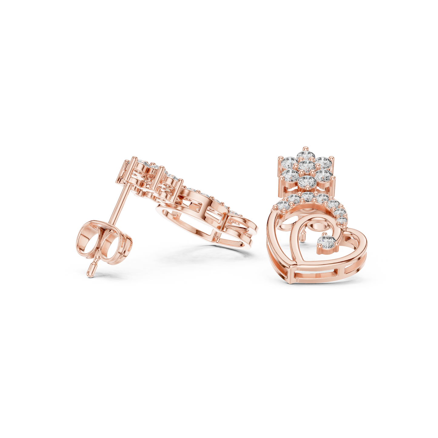 Nova Kiss Interlocked Hearts | Floral Diamond Bloom Cluster | Wear Your Love Brilliance