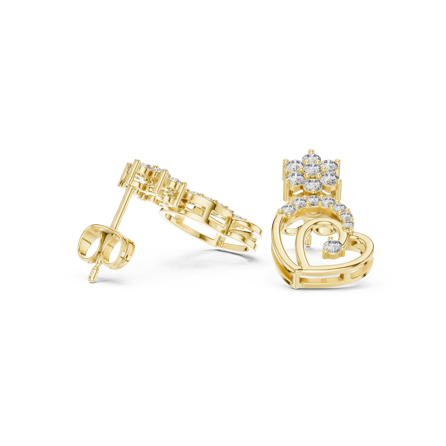 Nova Kiss Interlocked Hearts | Floral Diamond Bloom Cluster | Wear Your Love Brilliance