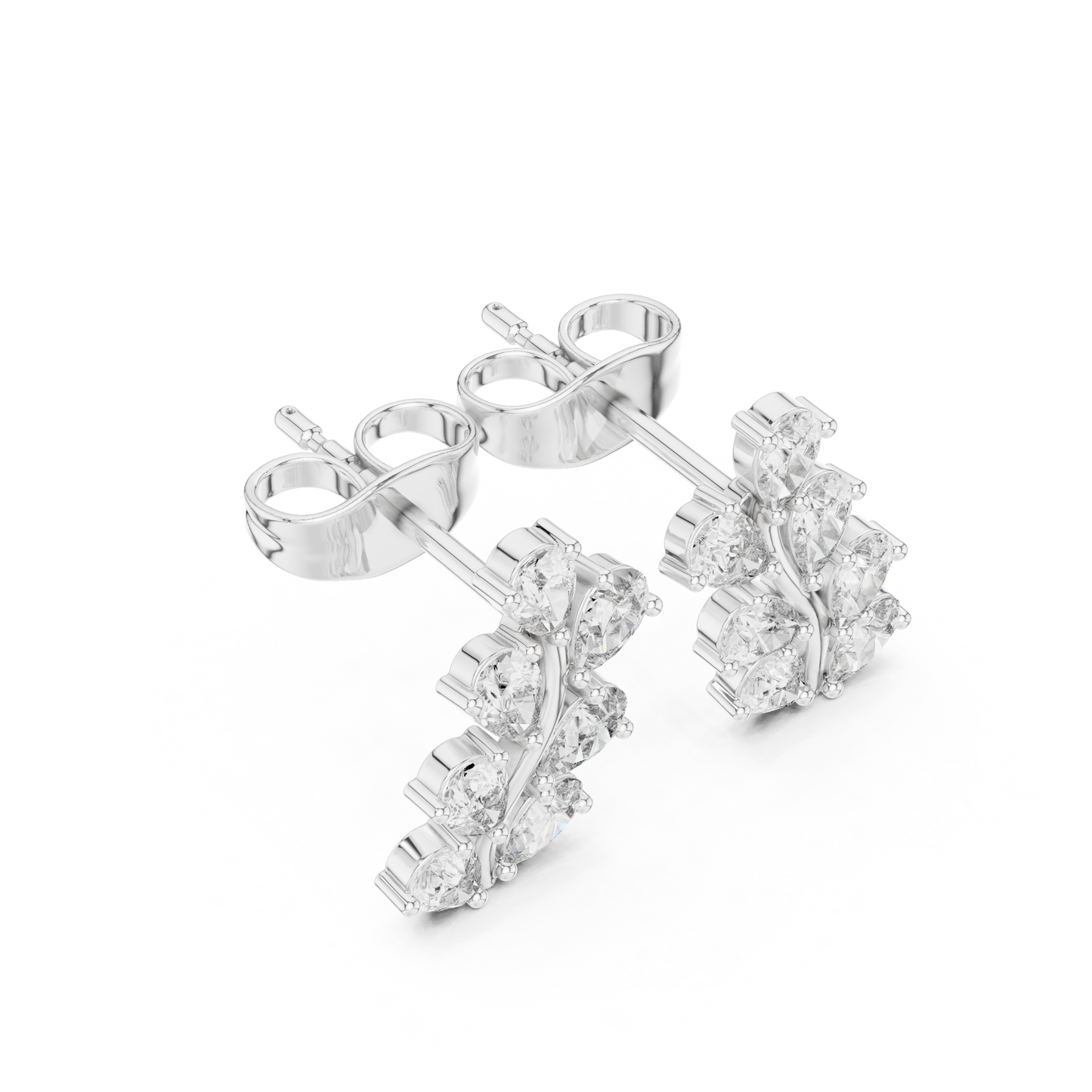 Elysian Branchlight Diamond Earrings – Couture Floral Sparkle Studs - gift for anniversaries