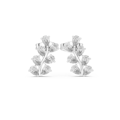 Elysian Branchlight Diamond Earrings – Couture Floral Sparkle Studs - gift for anniversaries