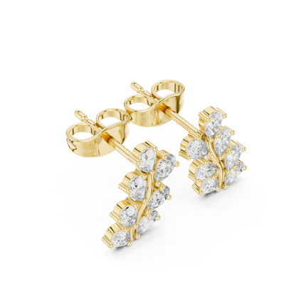 Elysian Branchlight Diamond Earrings – Couture Floral Sparkle Studs - gift for anniversaries